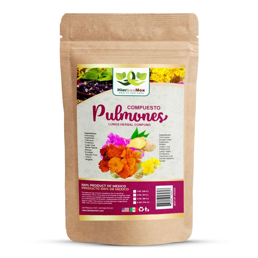 Compuesto Herbal Pulmones Herbal Compound 100% Natural Wild Crafted