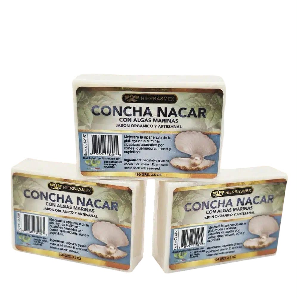 3 Pack Jabon de Barra Bar Soap Concha Nacar