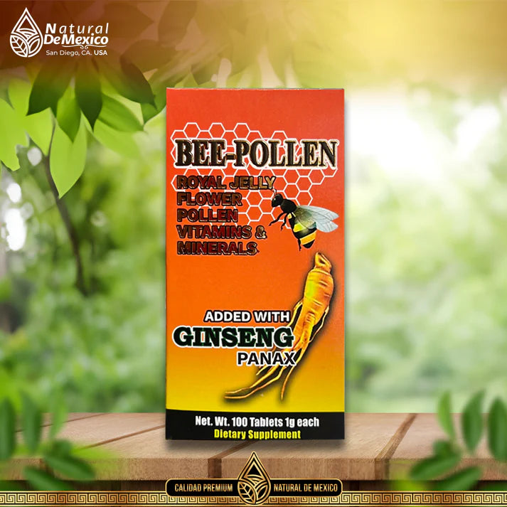 Suplemento Alimenticio Bee- Pollen Adicionado con Ginseng Panax 100 Tabletas