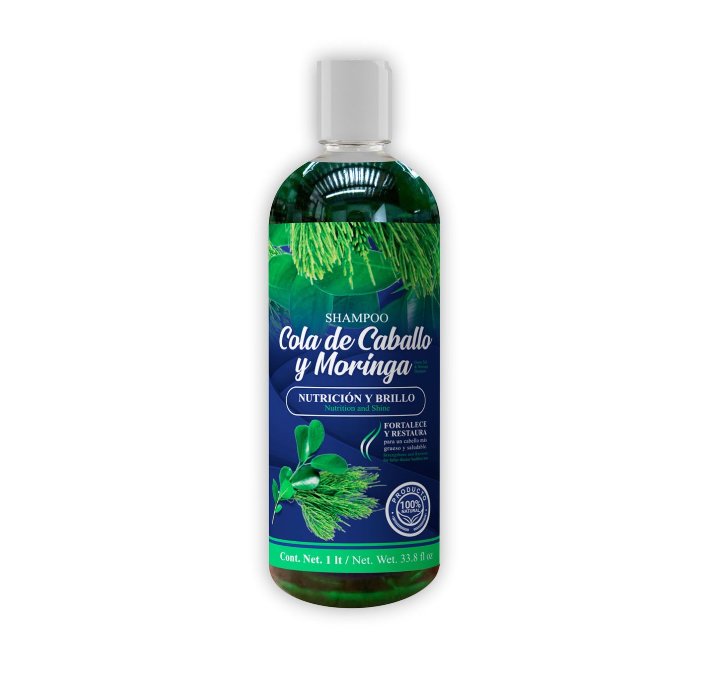 Shampoo Cola de Caballo y Moringa 1 Litro 33.8 fl oz