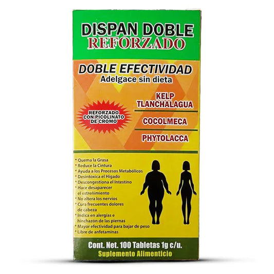 Suplemento Alimenticio Dispan Doble Reforzado Doble Efectividad 100 Tabletas