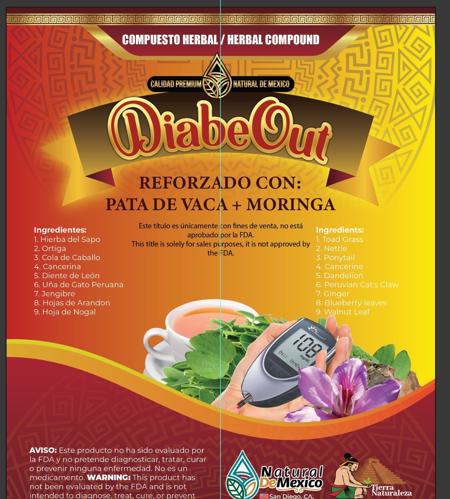 Compuesto Herbal Diabe Out 4 onzas Te Tea 4 Oz.