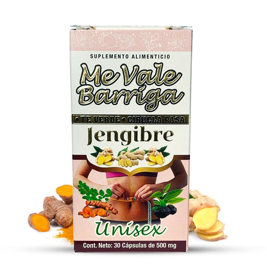 Suplemento Me Vale Barriga Jengibre, Ciruela Pasa y Cúrcuma Para Bajar de Peso